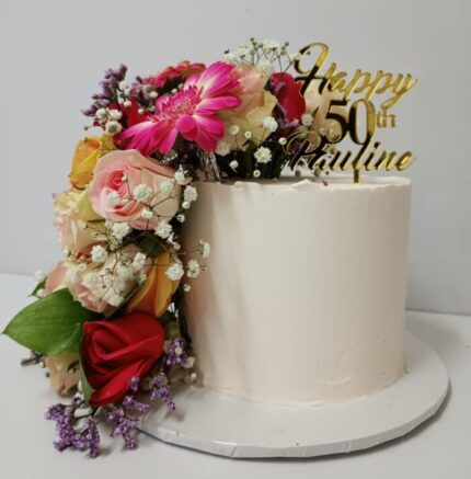 Colour Burst Floral Design Cake