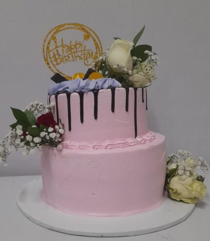 Pink Love Tiered Cake