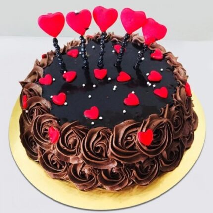 Eggless choco love cake