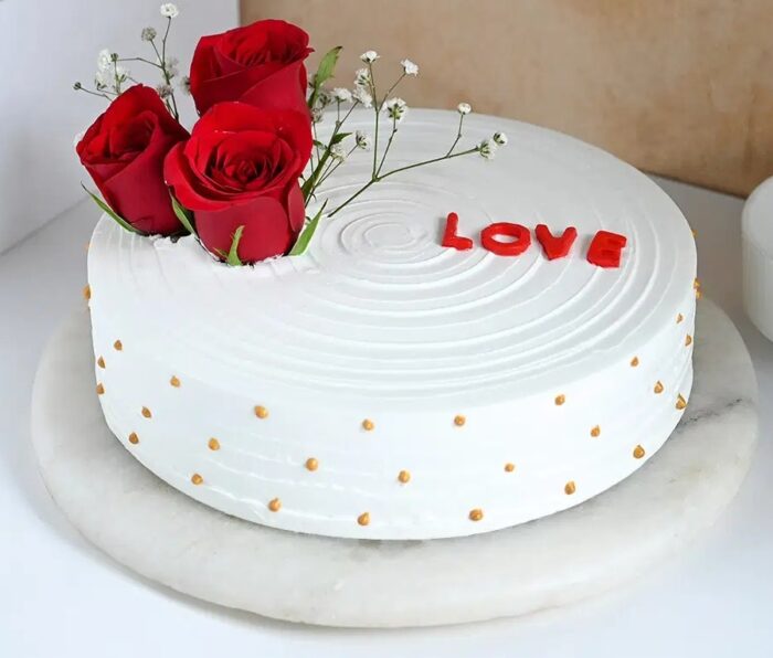 Love and Rose Vanilla Cake