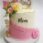 Mum White and Pink Birthday Cake