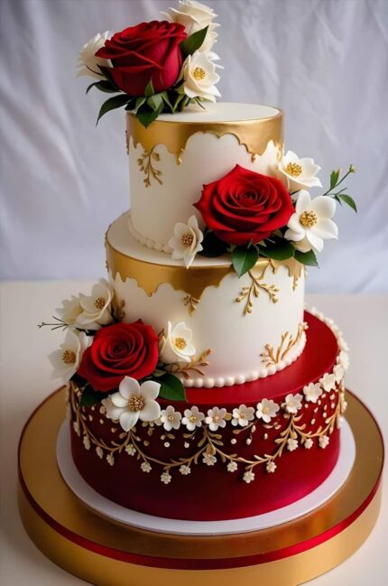 Beautiful Tiered Fondant Cake